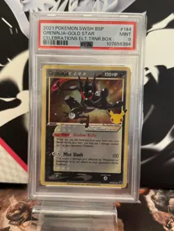 2021 POKEMON SWSH BLACK STAR PROMO #144 GRENINJA-GOLD STAR PSA 9 - Image 1