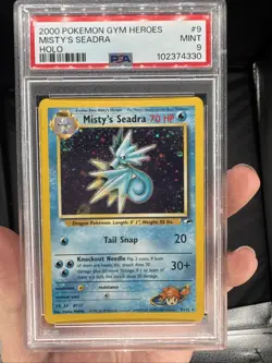 2000 Pokemon Gym Heroes Misty’s Seadra Holo 9/132 PSA 9 - Image 1