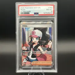 Pokemon Hilda 164/086 Sv: White Flare Ultra Rare Holo English 2025 PSA 8 - Image 1