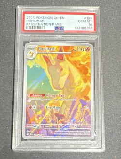 Pokemon Rapidash 189/182 SV10 Destined Rivals Illustration Rare Holo PSA 10 - Image 1