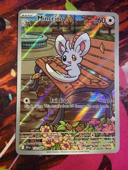 Minccino 152/086 Holo Illustration Rare SV: Black Bolt NM English Pokemon TCG - Image 1