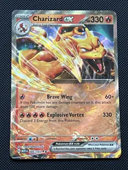 Pokemon TCG Charizard EX Scarlet & Violet Holo Double Rare Card 006/165 - Image 1
