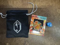 MtG Final Fantasy Die + Dice Bag + Chocobo Pin NEW/SEALED AND UNUSED - Image 1