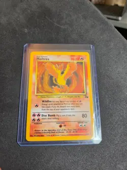 1999 Pokemon Fossil Moltres Holo 12/62 WOTC Rare LP - Vintage - Image 1