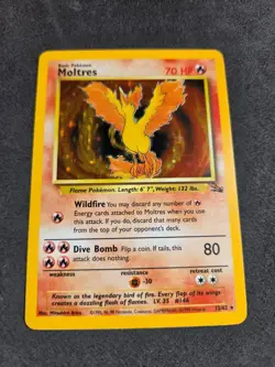 1999 Pokemon Fossil Moltres Holo 12/62 WOTC Rare LP - Vintage - Image 2