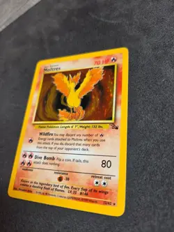 1999 Pokemon Fossil Moltres Holo 12/62 WOTC Rare LP - Vintage - Image 3