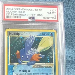 Pokemon Mudkip Gold Star Holo Card Masakazu Fukuda 2004 107/109 Eng - Image 1