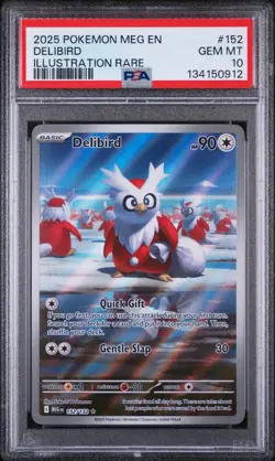 2025 Pokemon Mega Evolution Delibird Illustration Rare #152/132 PSA 10 GEM MINT - Image 1