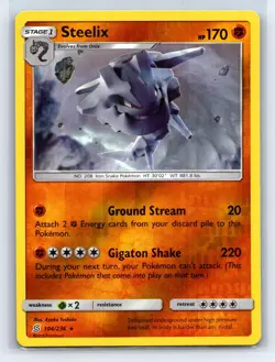 Steelix 104/236 Rare Unified Minds Pokemon Reverse Holo Lightly Played - Image 1