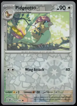 Pidgeotto 163/197 Obsidian Flames Uncommon Reverse Holo Pokemon NM - Image 1