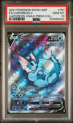 Vaporeon V PSA 10 - SWSH181 - Alt Art Black Star Promo Sword & Shield - Pokemon - Image 1