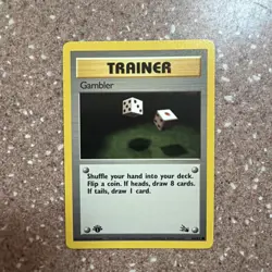 Gambler 60/62 Common - Fossil - Pokemon Card - NM - Image 1
