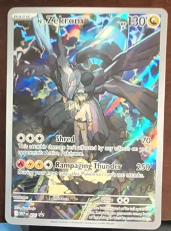 Pokemon N's Zekrom Full Art Holo Card 130 HP Rampaging Thunder MEP 031 PROMO - Image 1