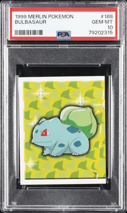 1999 MERLIN POKEMON #188 BULBASAUR PSA 10 - Image 1