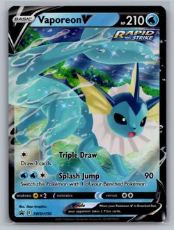 Vaporeon V SWSH: Sword & Shield Promo Cards #SWSH150 Holo Pokemon Card - Image 1