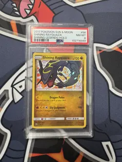 Pokemon TCG Shining Rayquaza 56/73 Shining Legends EN Holo PSA 8 2017 - Image 1