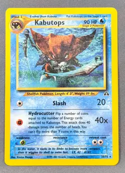 NM Unlimited Kabutops 25/75 Rare Neo Discovery Pokemon Kimiya Masago - Image 1