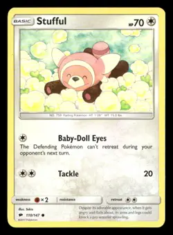Stufful 110/147 Burning Shadows NM/M Pokemon - Image 1