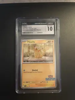 Pokemon Pikachu TCG Illustration Contest 2024 Promo Cgc Gem Mint 10 - Image 1