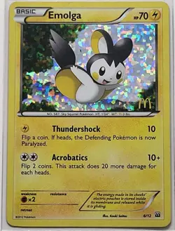 2012 Pokemon - Emolga 6/12 McDonald's Collection Holo Promo NM-LP - Image 1