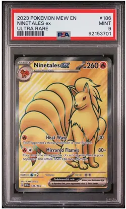 Pokemon 2023 SV151 Mew en Ninetales EX #186/165 PSA 9 - Image 1