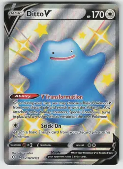 Ditto V SV118/SV122 Holo V Rare Shining Fates Shiny Vault Pokemon Holo Near Mint - Image 1