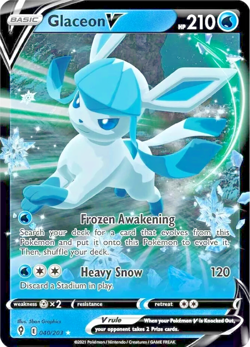 Pokemon TCG Glaceon V 040/203 Evolving Skies Eeveelution Ultra Rare Holo - Image 1