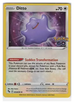 Ditto Holo Rare Pokemon GO 053/078 NM - Image 1