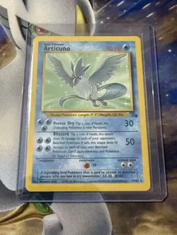 Articuno Pokemon Card Fossil 17/62 1999 Non-Holo Rare LP Vintage - Image 1