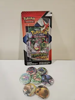 Pokemon TCG Evolving Skies & Chilling Reign 2 Pack Blister with Pin, Brand New! - Image 1