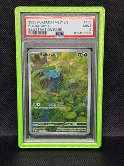 PSA 9 MINT Bulbasaur 166/165 Scarlet & Violet 151 Illustration Rare Pokemon - Image 1