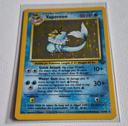 Pokemon TCG Vaporeon 12/64 Jungle Holo Rare English Unlimited 80 HP - Image 1