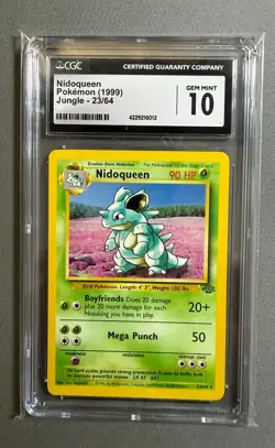 Pokemon 1999 Nidoqueen Graded Gem Mint 10 Non-Holo 23/64, Low Pop Only 17 - Image 1