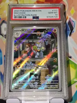 2023 Pokemon Mew EN Machoke Illustration Rare PSA 10 177/165 - Image 1