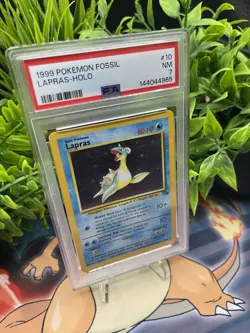 Lapras 10/62 1999 Pokemon Fossil Holo Near Mint PSA 7 READ DESCRIPTION! - Image 3