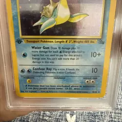 1999 Pokemon TCG Lapras #10/62 1st Edition Holo Fossil Set PSA 7 Near Mint - Image 3