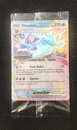 Pokemon TCG Prismatic Evolutions Glaceon Ex Stamped Promo Card Sealed 026/131 - Image 1