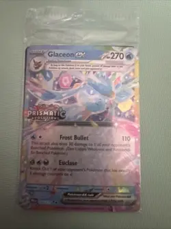 Pokemon TCG Prismatic Evolutions Glaceon EX Promo Card 026/131 Sealed Stamped - Image 1