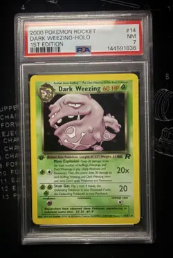 Pokemon 2000 Team Rocket Dark Weezing 14/82 Holo 1st Edition PSA 7 English - Image 1