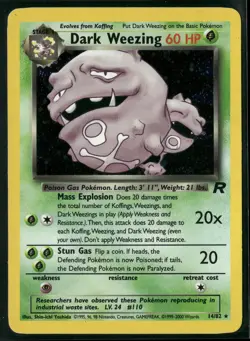 2000 Pokemon Team Rocket Dark Weezing 14/82 Holo Rare NM English - Image 1