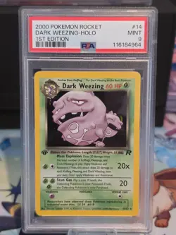 Pokemon TCG Team Rocket Dark Weezing 14/82 1st Edition Holo PSA 9 (2000) - Image 1