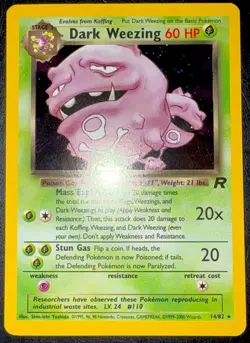 Pokemon TCG Dark Weezing 14/82 Team Rocket Holo Rare Unlimited 2000 English NM - Image 3