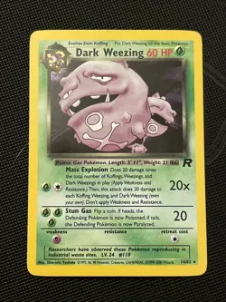 Dark Weezing 14/82 Holo Rare NM - Team Rocket - WotC Vintage 2000 Pokemon TCG - Image 1