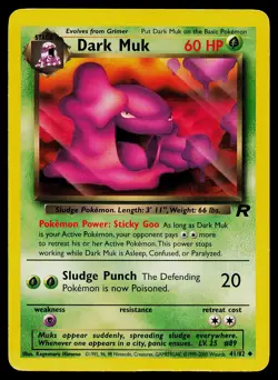 Pokemon Card Dark Muk 41/82 Team Rocket Uncommon - Image 1