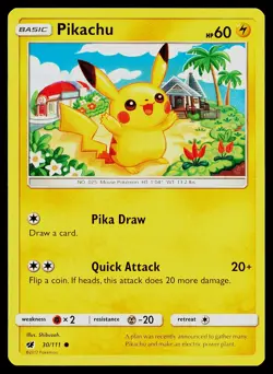Pokemon Card Crimson Invasion Pikachu 30/111 Common - Image 1
