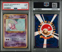 2000 Espeon Holo Neo 2 Japanese Pokemon #196 PSA 9 - Image 3