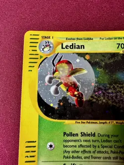 ✨🌀 Ledian H14/H32 Holo Rare Skyridge 2003 Pokemon Card NM Swirl E Reader - Image 2