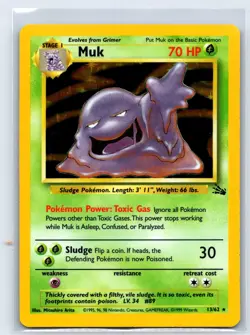 Pokemon Card - Muk Fossil 13/62 Holo Rare - Image 1