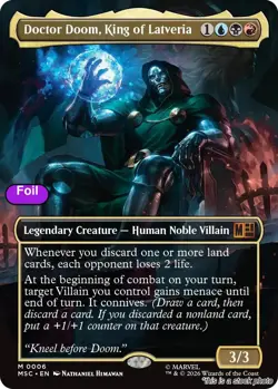 MTG Foil Doctor Doom, King of Latveria (Borderless) Card #6 Commander: Marvel... - Image 1