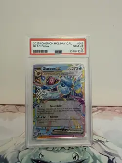 Glaceon ex 026 Pokemon Prismatic Evolutions Holiday Calendar PSA 10 GEM MT Card - Image 1